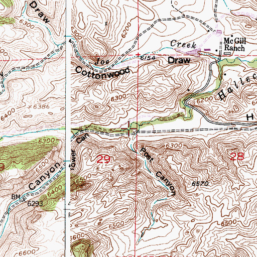 Topographic Map of Tower Canyon, WY
