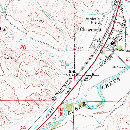 Topographic Map of Town Draw, WY