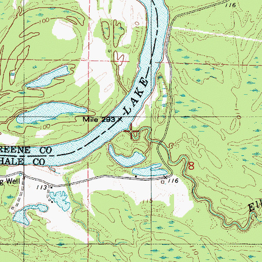Topographic Map of Elliotts Creek, AL