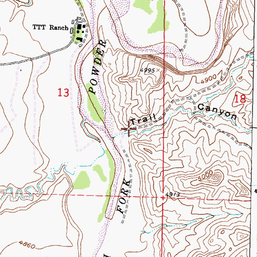Topographic Map of Trail Canyon, WY