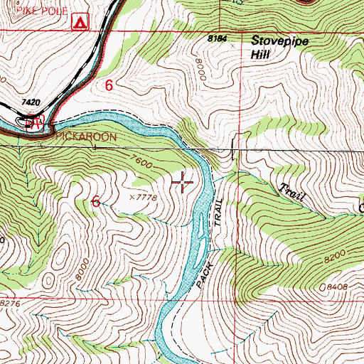 Topographic Map of Trail Creek, WY