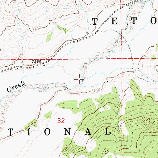 Topographic Map of Trail Creek, WY