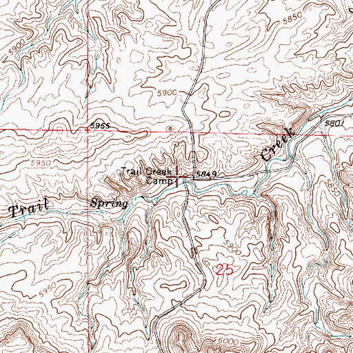 Topographic Map of Trail Creek Camp, WY