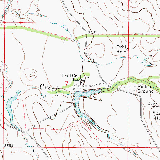 Topographic Map of Trail Creek Ranch, WY