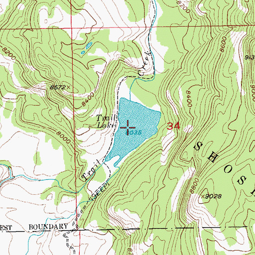Topographic Map of Trail Lake, WY