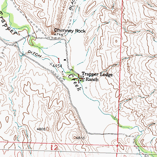 Topographic Map of Trapper Lodge Ranch, WY
