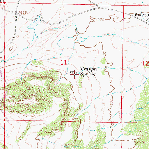 Topographic Map of Trapper Spring, WY