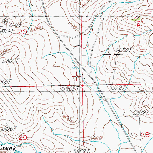 Topographic Map of Trask Ranch, WY