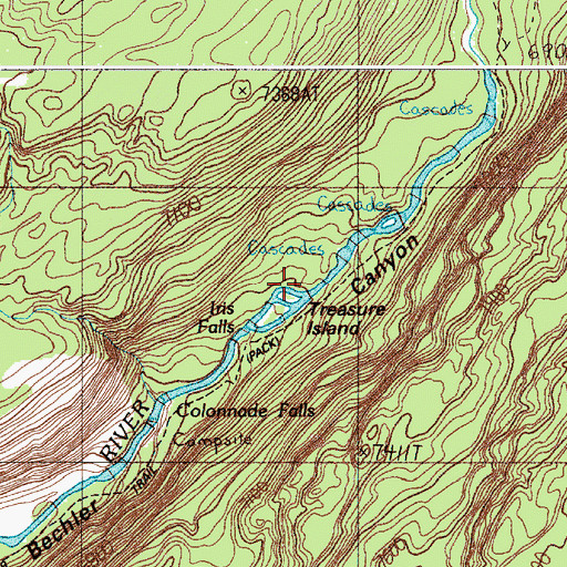 Topographic Map of Treasure Island, WY