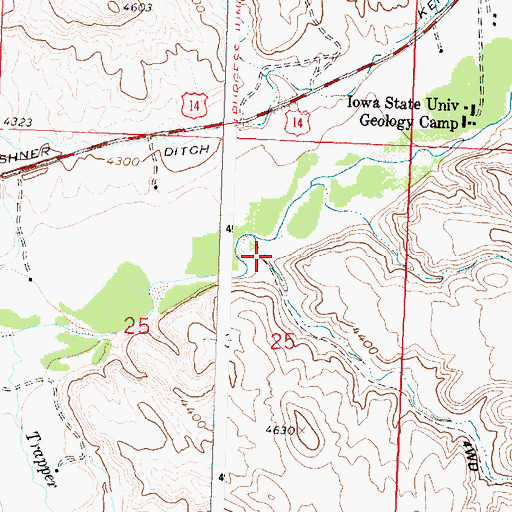 Topographic Map of Trone Gulch, WY