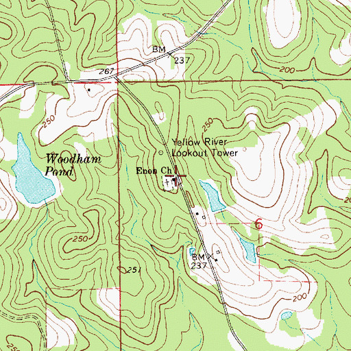 Topographic Map of Enon Church, AL