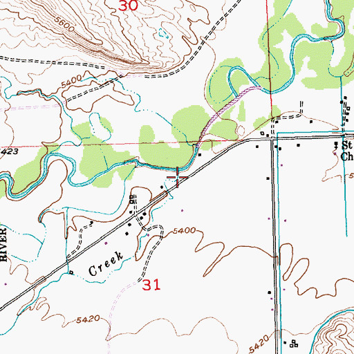 Topographic Map of Trout Creek, WY