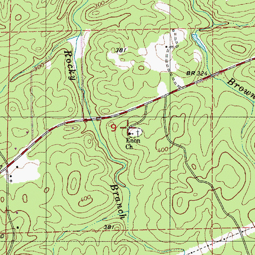 Topographic Map of Enon Missionary Baptist Church, AL