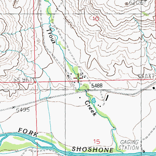 Topographic Map of Trout Creek Ranch, WY
