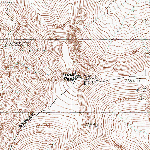 Topographic Map of Trout Peak, WY