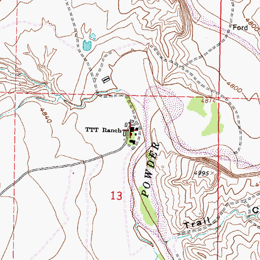 Topographic Map of TTT Ranch, WY