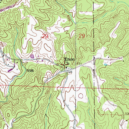 Topographic Map of Enon Church, AL
