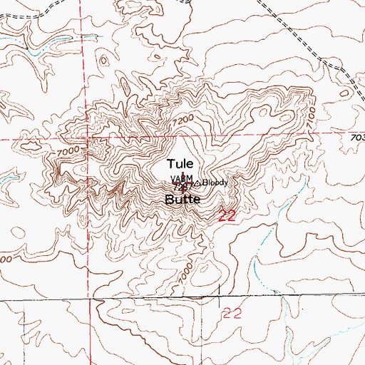 Topographic Map of Tule Butte, WY