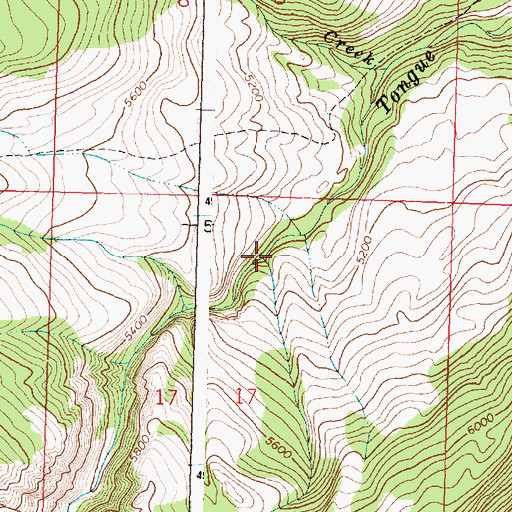 Topographic Map of Turkey Creek, WY