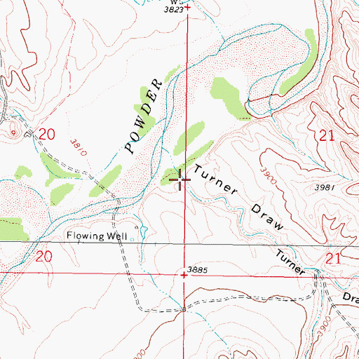 Topographic Map of Turner Draw, WY
