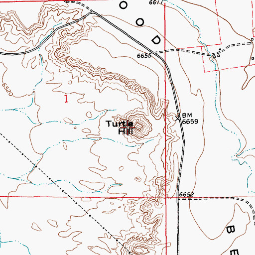 Topographic Map of Turtle Hill, WY