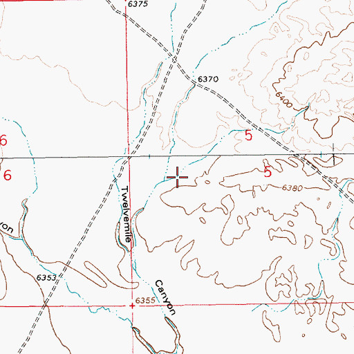 Topographic Map of Twelvemile Canyon, WY