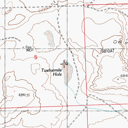 Topographic Map of Twelvemile Hole, WY