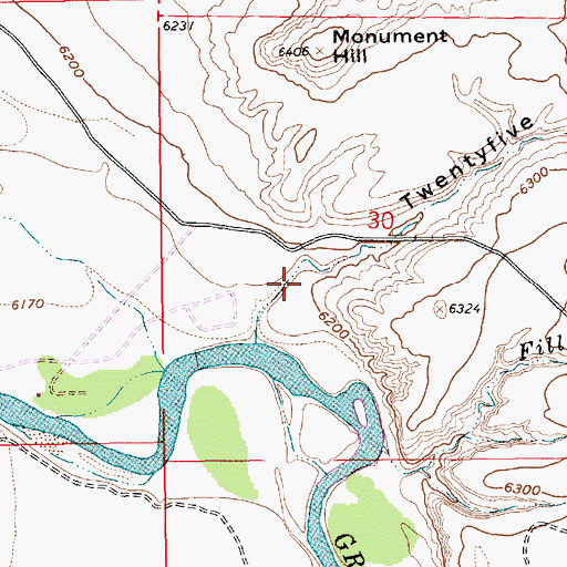 Topographic Map of Twentyfive Draw, WY