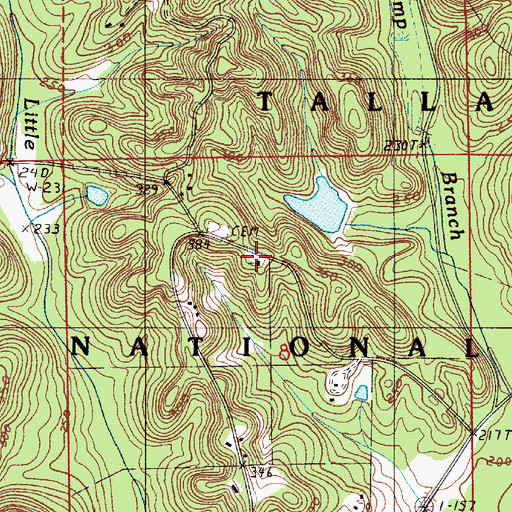 Topographic Map of Ephesus Baptist Church, AL