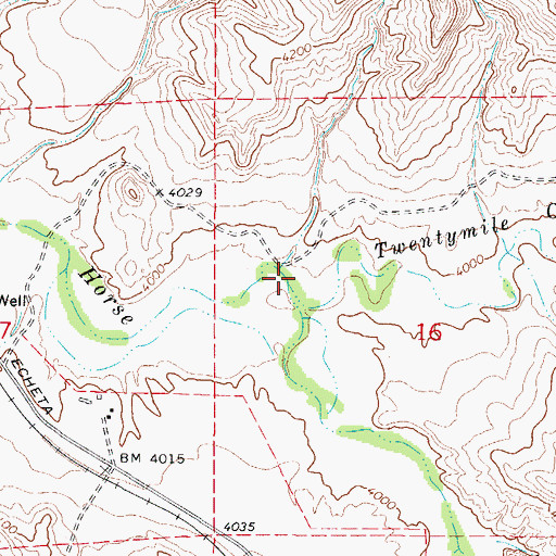 Topographic Map of Twentymile Creek, WY