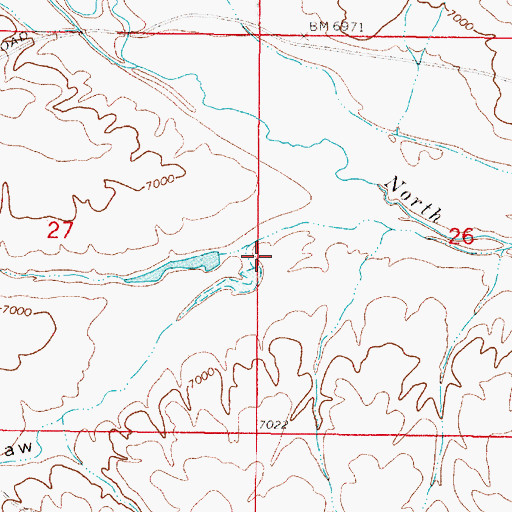 Topographic Map of Twentymile Draw, WY