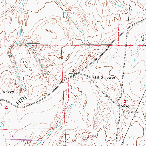 Topographic Map of Twentymile Hill, WY