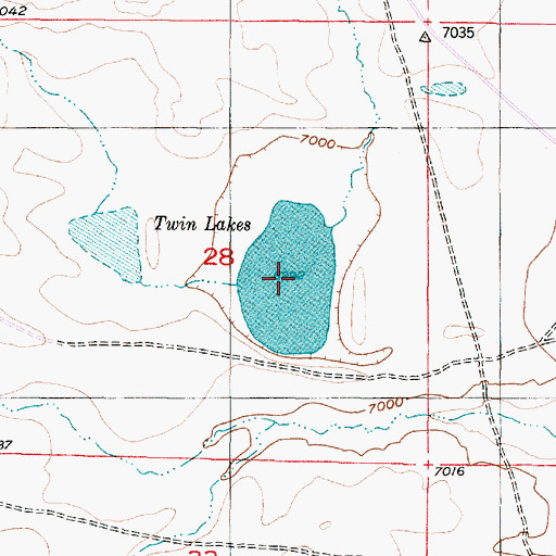 Topographic Map of Twin Lakes, WY