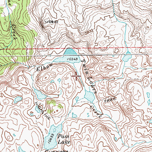 Topographic Map of Twin Lakes, WY