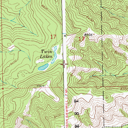 Topographic Map of Twin Lakes, WY