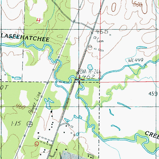 Topographic Map of Emauhee Creek, AL