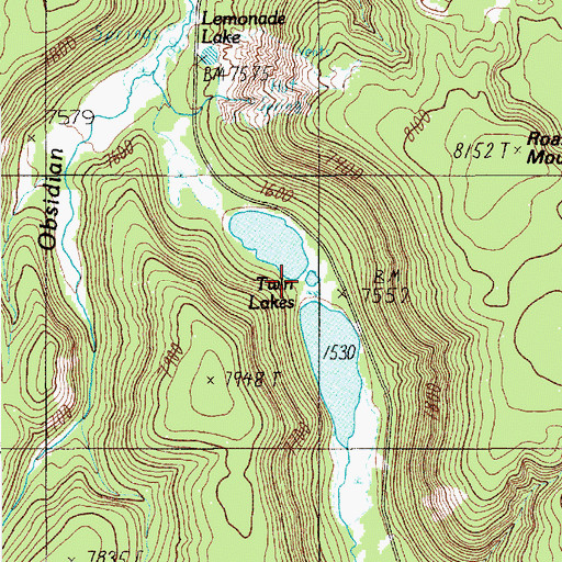Topographic Map of Twin Lakes, WY
