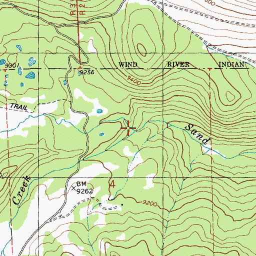Topographic Map of Twin Parks Creek, WY