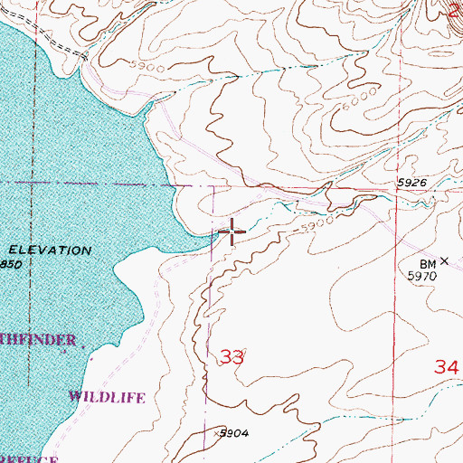Topographic Map of Tye Draw, WY
