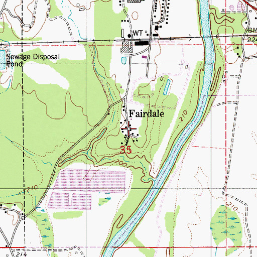 Topographic Map of Fairdale, AL