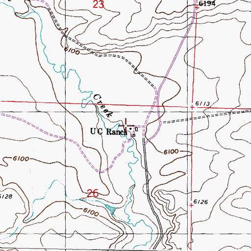 Topographic Map of U C Ranch, WY