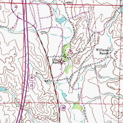Topographic Map of Ullery Ranch, WY