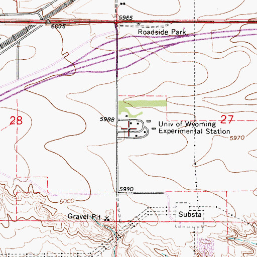 Topographic Map of University of Wyoming Experimental Station, WY