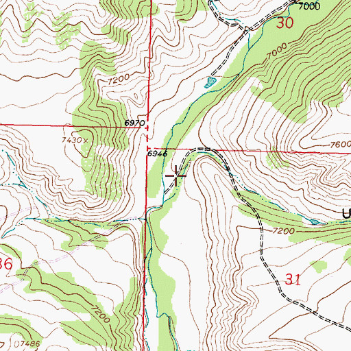 Topographic Map of Upper Big Gulch, WY