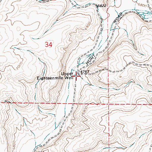 Topographic Map of Upper Eighteenmile Well, WY