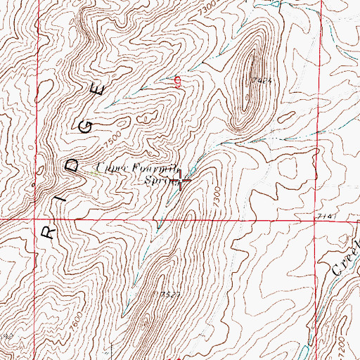 Topographic Map of Upper Fourmile Spring, WY