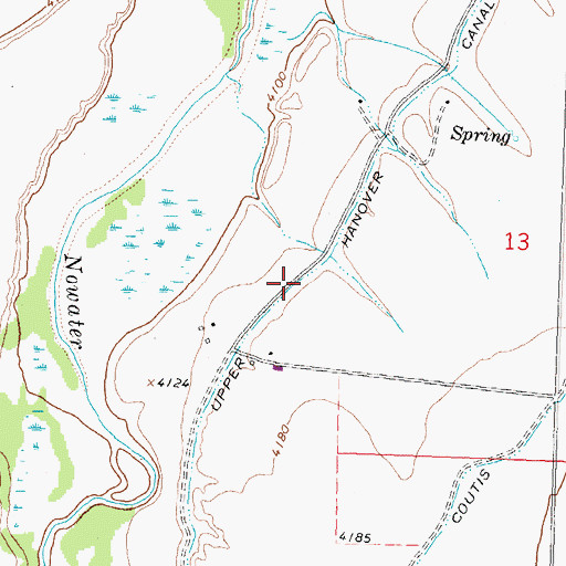 Topographic Map of Upper Hanover Canal, WY