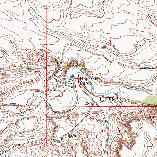 Topographic Map of Upper J H D Camp, WY