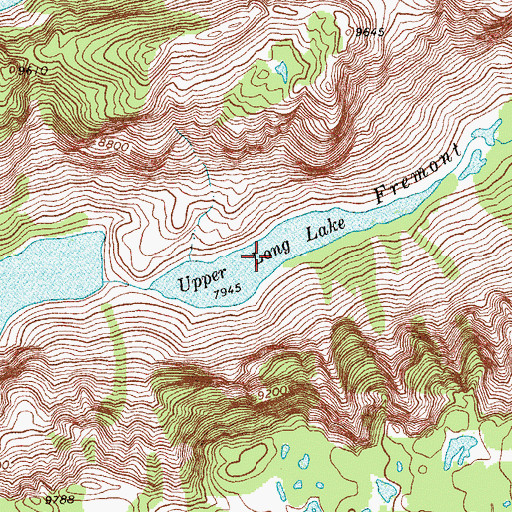 Topographic Map of Upper Long Lake, WY