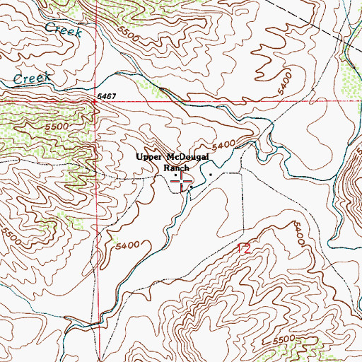 Topographic Map of Upper McDougal Ranch, WY